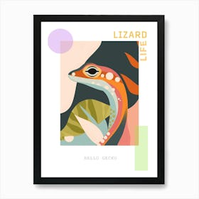 Gecko Abstract Modern Illustration 2 Poster Art Print