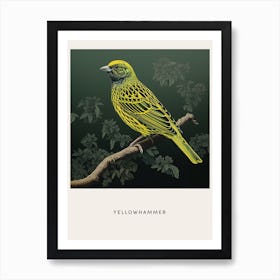 Ohara Koson Inspired Bird Painting Yellowhammer 4 Poster Art Print