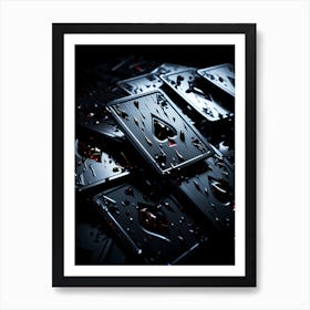 Black Playing Cards Art Print