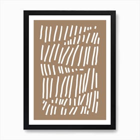 White Lines Abstract Composition Art Print