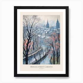 Winter City Park Poster Princes Street Gardens Edinburgh Scotland 2 Art Print