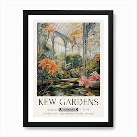 William Morris Print Kew Gardens Print Botanical Vintage Pink Flowers London Art Print