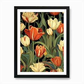 Tulips In The Garden Art Print