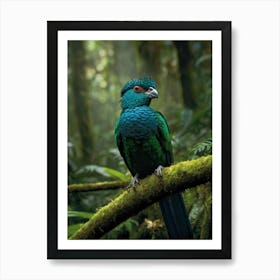 Green Parrot In The Rainforest Art Print