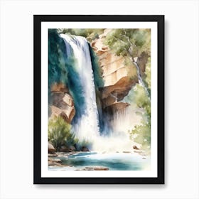 Calf Creek Waterfall, United States Water Colour (2) Art Print