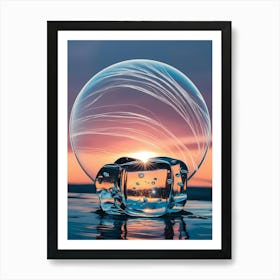 Ice Ball At Sunset Art Print