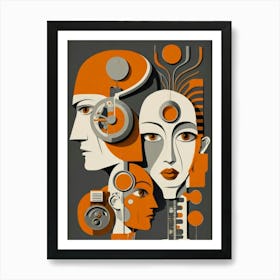 Portrait Of A Man And Woman Art Print