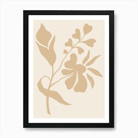 Beige Floral Painting Art Print