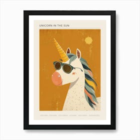 Unicorn With Sunglasses Muted Pastel 3 Poster Art Print