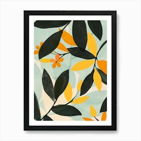 Ebony Tree Flat Illustration 4 Art Print