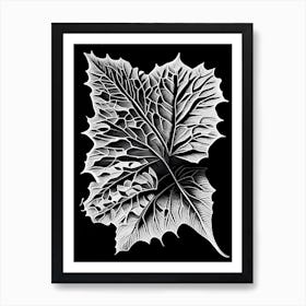 Sycamore Leaf Linocut 1 Art Print