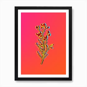 Neon Adenocarpus Botanical in Hot Pink and Electric Blue n.0509 Art Print