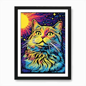 Nebula Nightwatch, Psychedelic Cats series Art Print