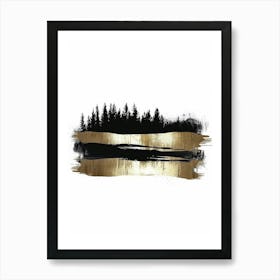 Gold And Black Forest 2 Art Print