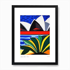 Sydney Opera House Australia Matisse Style 2 Watercolour Travel Poster Art Print