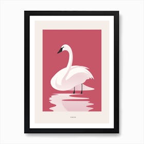 Minimalist Swan 4 Bird Poster Art Print