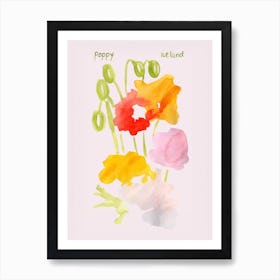 Icelandiic Poppies Flower Painting Art Print