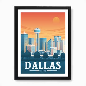 Affiche Dallas Texas Vintage pour Salon