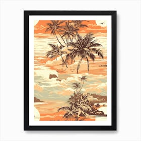 Gold Coast In Australia, Inspired Travel Pattern 1 Art Print