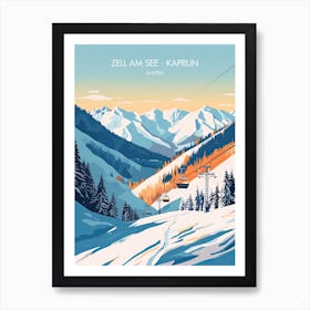 Poster Of Zell Am See   Kaprun   Austria, Ski Resort Illustration 2 Art Print