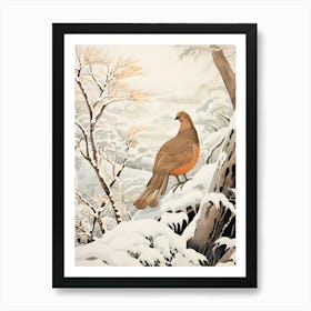 Winter Bird Painting Grouse 2 Art Print