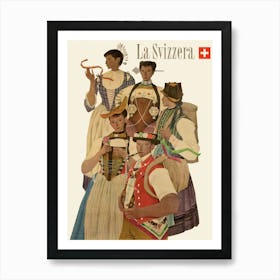 National Costumes Of Switzerland Art Print