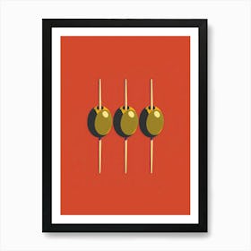 Cocktail Olives Bar Cart Art Print