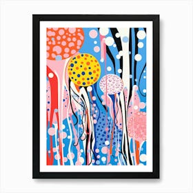 Polka Dot Pop Art Jelly Fish 5 Art Print