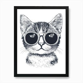 Cat In Sunglasses 12 Art Print