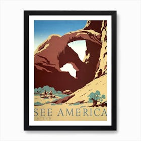 Rock Formations In America, Vintage Travel Poster Art Print