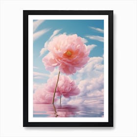 Blue Sky Peony Art Print