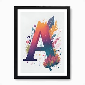 Colorful Letter A Illustration 81 Art Print