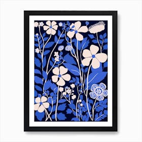 Blue Flower Illustration Babys Breath 4 Art Print