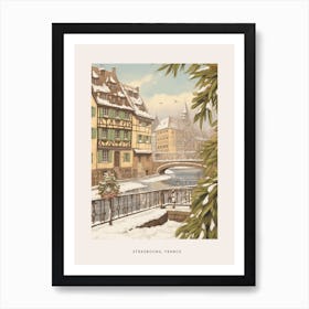 Vintage Winter Poster Strasbourg France 2 Art Print