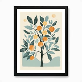 Orange Tree Flat Illustration 2 Art Print