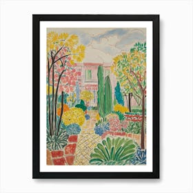 Garden By Claude Monet Style Henri Matisse Art Print