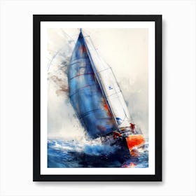 Sailboat In The Ocean sport Art Print