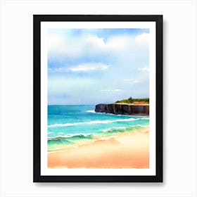 Mona Vale Basin Beach, Australia Watercolour Art Print