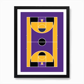 Purple Yellow Basketball Art Print