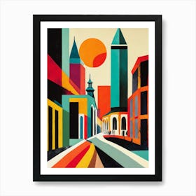London City Street, Geometric Abstract 1 Art Print