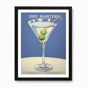 Dry Martini Cocktail Kitchen Art Art Print