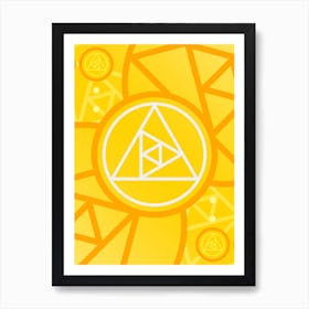 Geometric Abstract Glyph in Happy Yellow and Orange n.0052 Art Print
