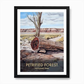 Petrified Forest National Park Watercolour Vintage Travel Poster 3 Art Print