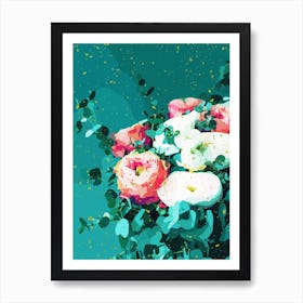 Floral And Confetti Art Print