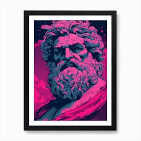  Poseidon In The Style Of Magenta Detailed Depiction 3 Art Print