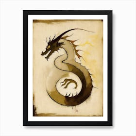 Dragon Symbol 1, Abstract Painting Art Print