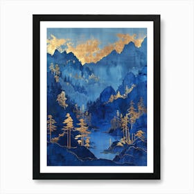 Blue And Gold 4 Art Print