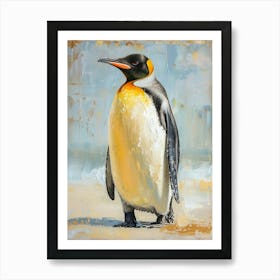 African Penguin King George Island Oil Painting 1 Art Print