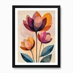 Abstract Flowers 16 Art Print