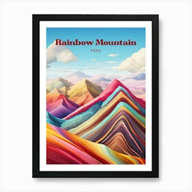 Rainbow Mountain Peru Art Illustration Art Print